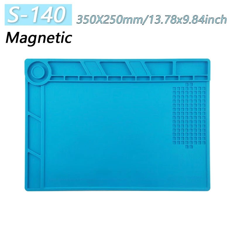 Magnetic Mat Silicone Work Mat Soldering Station Mat Heat Resistant 932°F Anti-Static for Electronic Phone Laptop Watch Repair - PrimeNest