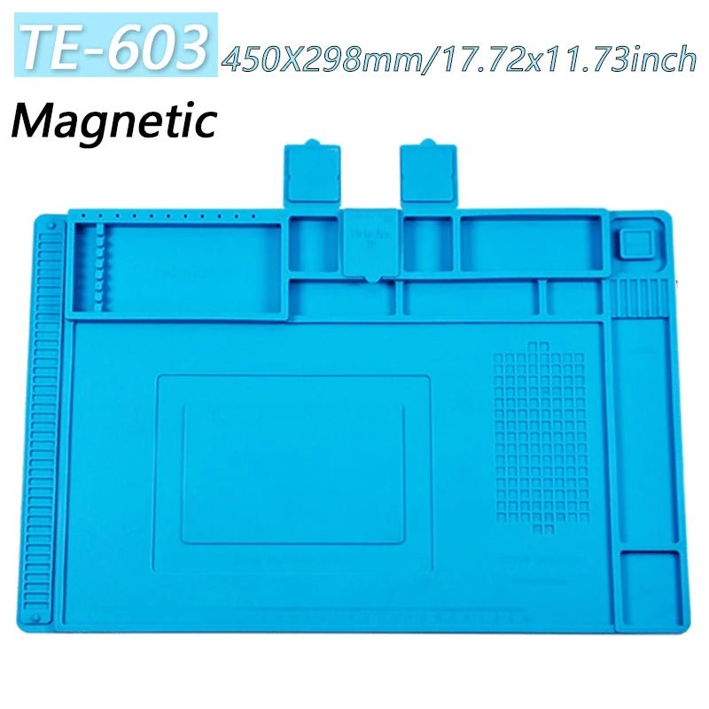 Magnetic Mat Silicone Work Mat Soldering Station Mat Heat Resistant 932°F Anti-Static for Electronic Phone Laptop Watch Repair - PrimeNest