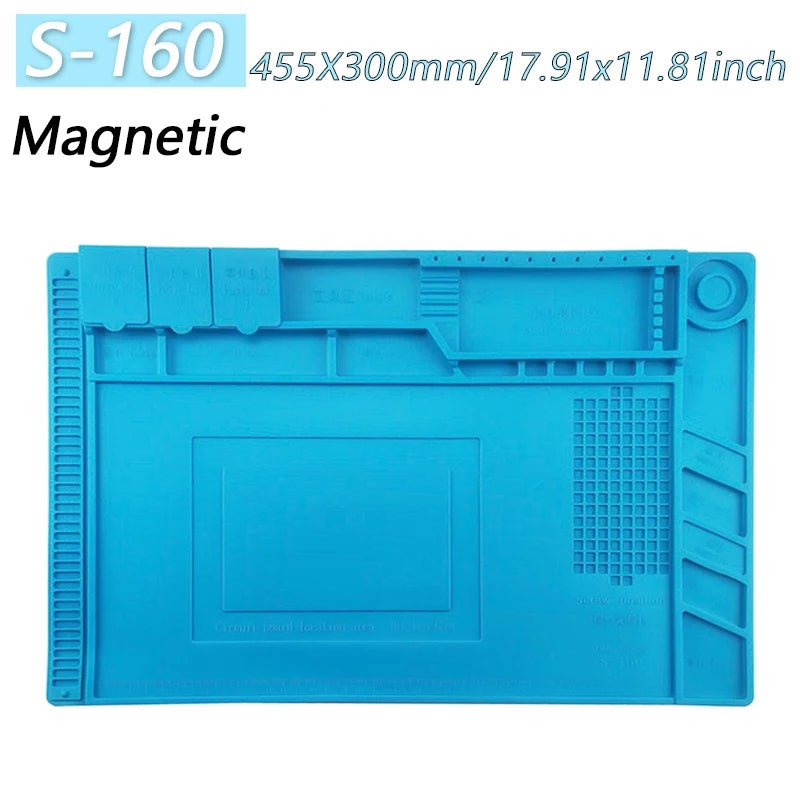 Magnetic Mat Silicone Work Mat Soldering Station Mat Heat Resistant 932°F Anti-Static for Electronic Phone Laptop Watch Repair - PrimeNest