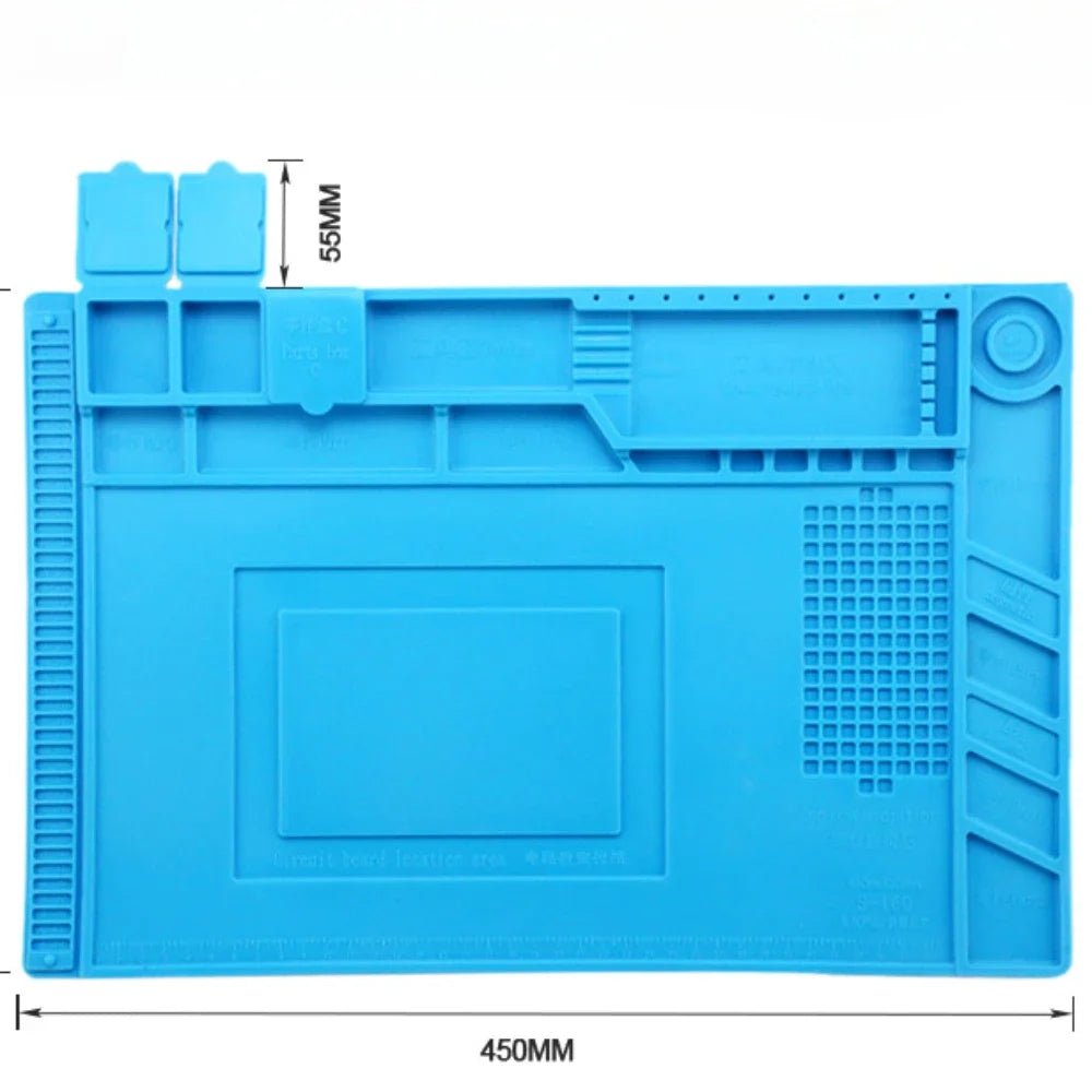 Magnetic Mat Silicone Work Mat Soldering Station Mat Heat Resistant 932°F Anti-Static for Electronic Phone Laptop Watch Repair - PrimeNest