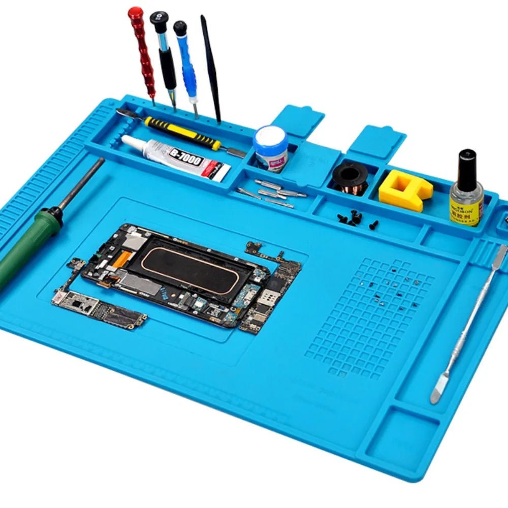 Magnetic Mat Silicone Work Mat Soldering Station Mat Heat Resistant 932°F Anti-Static for Electronic Phone Laptop Watch Repair - PrimeNest