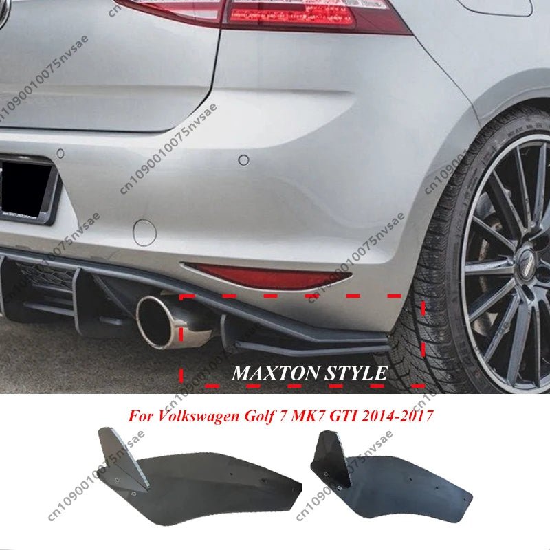 Maxton Style V2 Rear Bumper Lip Diffuser Splitters Gloss Black Body Kit for Volkswagen Golf 7 MK7 GTI 2014-2017 - PrimeNest