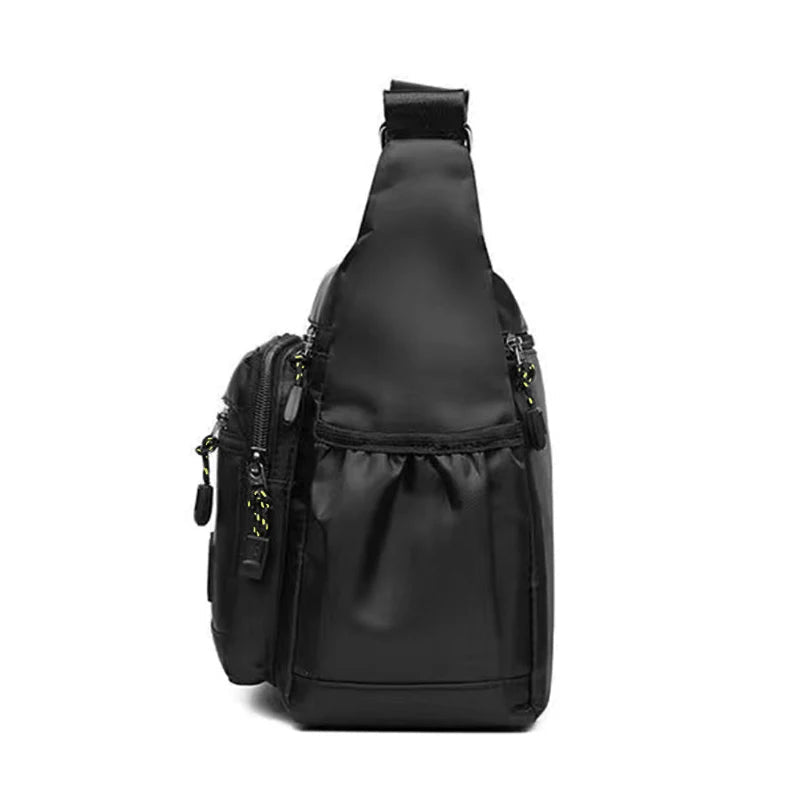 Men's cross-body bag with multi-layered pockets, adjustable shoulder strap, business single-shoulder bag - PrimeNest