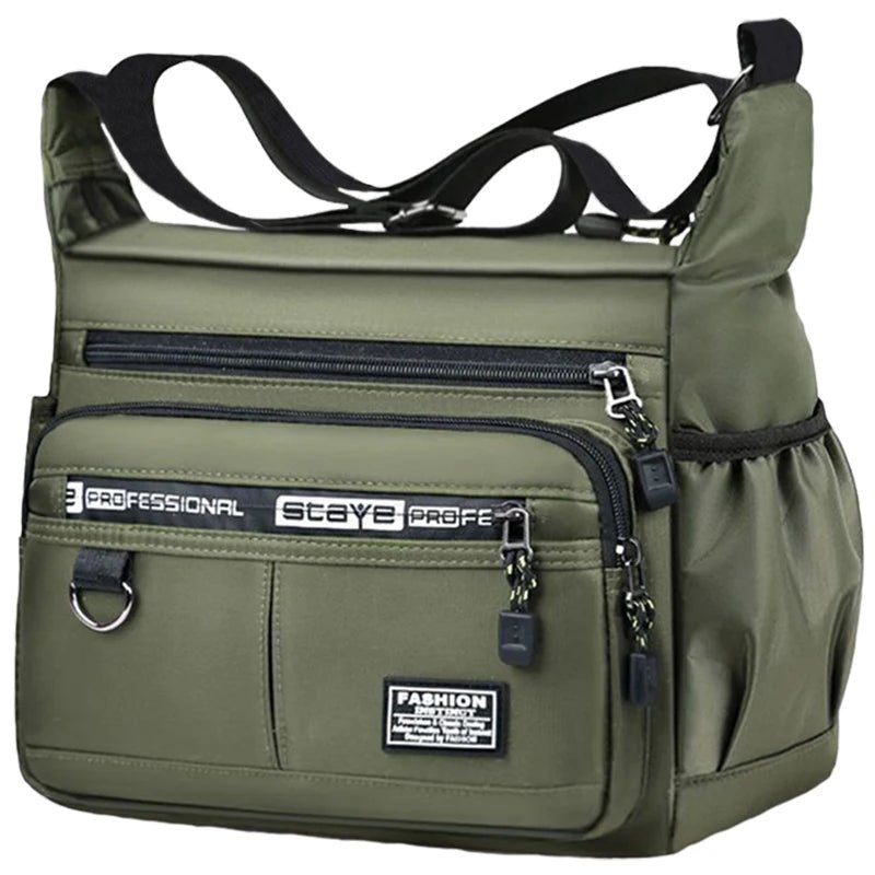 Men's cross-body bag with multi-layered pockets, adjustable shoulder strap, business single-shoulder bag - PrimeNest