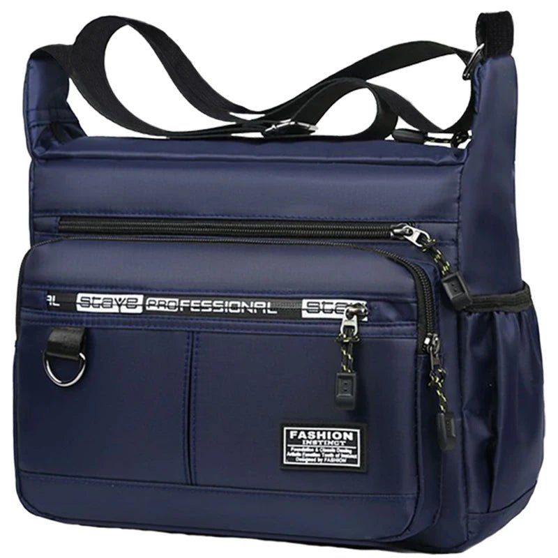 Men's cross-body bag with multi-layered pockets, adjustable shoulder strap, business single-shoulder bag - PrimeNest
