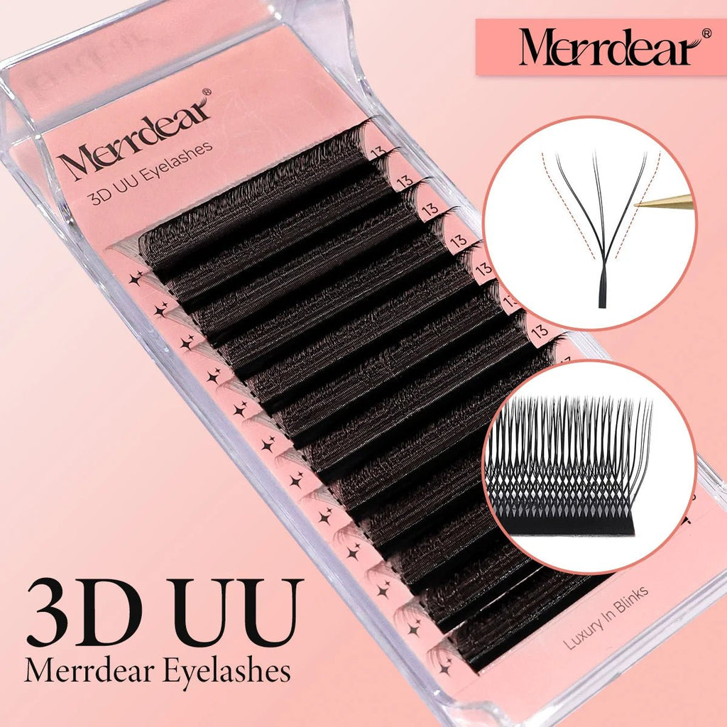 Merrdear 3D/4D/5D/6D U Eyelashes 8-15mm Mixed Length U Design Without Scattering Roots Extensiones De Pestanas for Beauty Makeup - PrimeNest