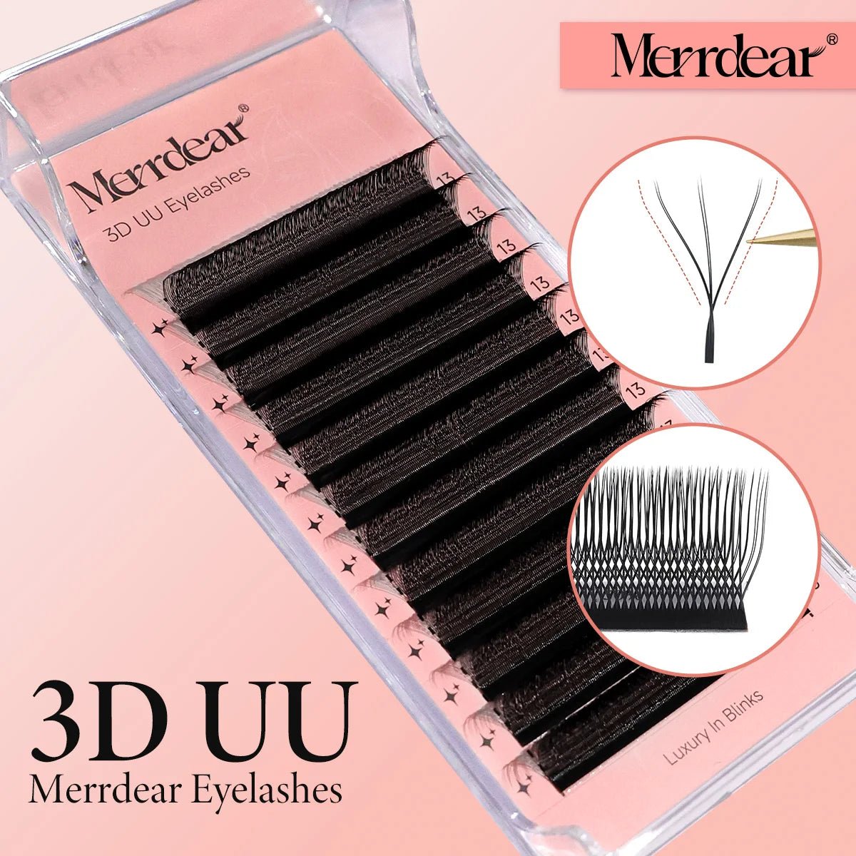 Merrdear 3D/4D/5D/6D U Eyelashes 8-15mm Mixed Length U Design Without Scattering Roots Extensiones De Pestanas for Beauty Makeup - PrimeNest