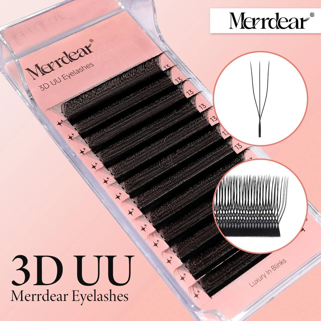 Merrdear 3D/4D/5D/6D U Eyelashes 8-15mm Mixed Length U Design Without Scattering Roots Extensiones De Pestanas for Beauty Makeup - PrimeNest
