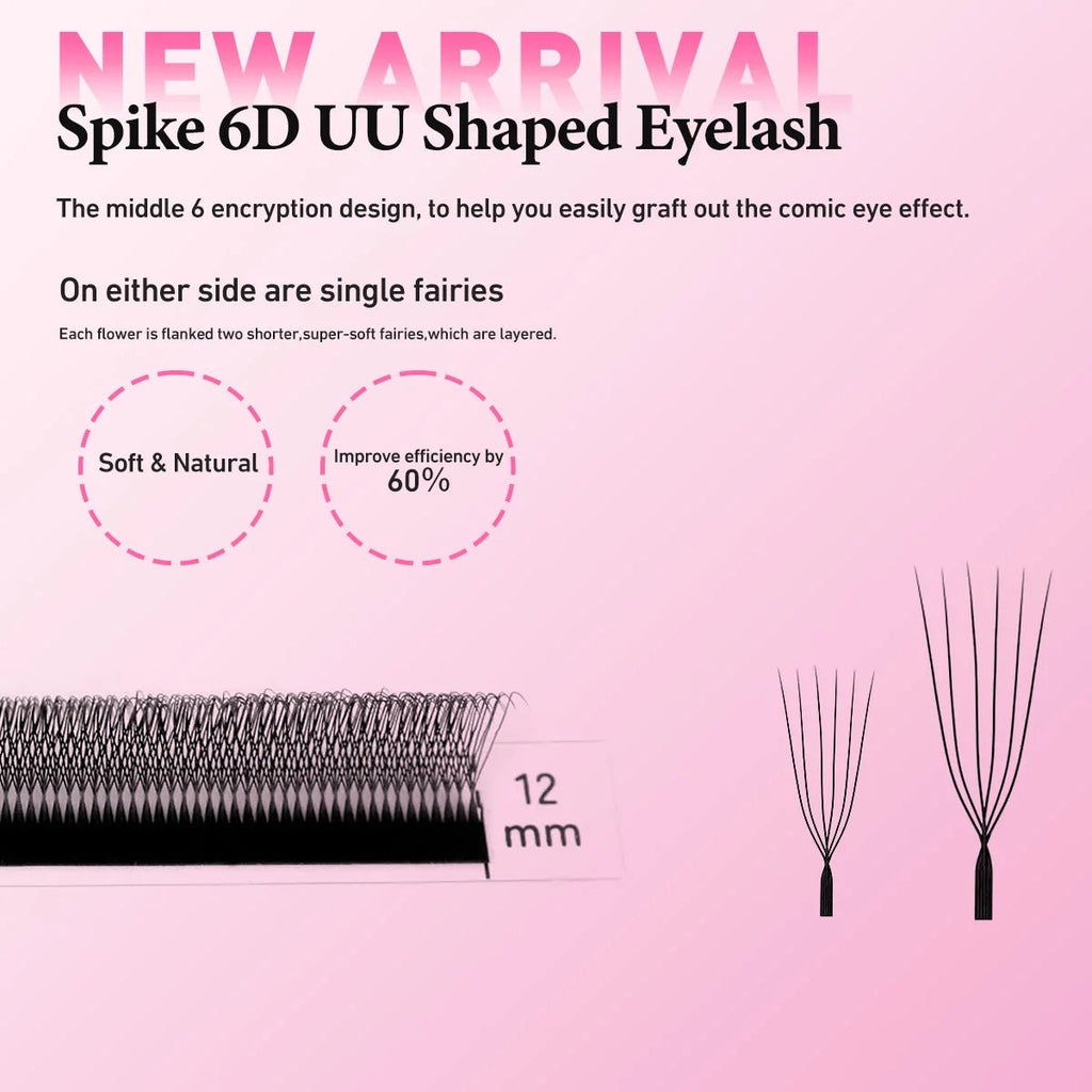 Merrdear 3D/4D/5D/6D U Eyelashes 8-15mm Mixed Length U Design Without Scattering Roots Extensiones De Pestanas for Beauty Makeup - PrimeNest