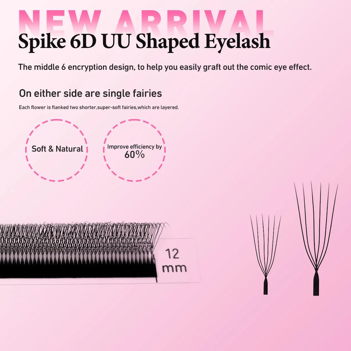 Merrdear 3D/4D/5D/6D U Eyelashes 8-15mm Mixed Length U Design Without Scattering Roots Extensiones De Pestanas for Beauty Makeup - PrimeNest