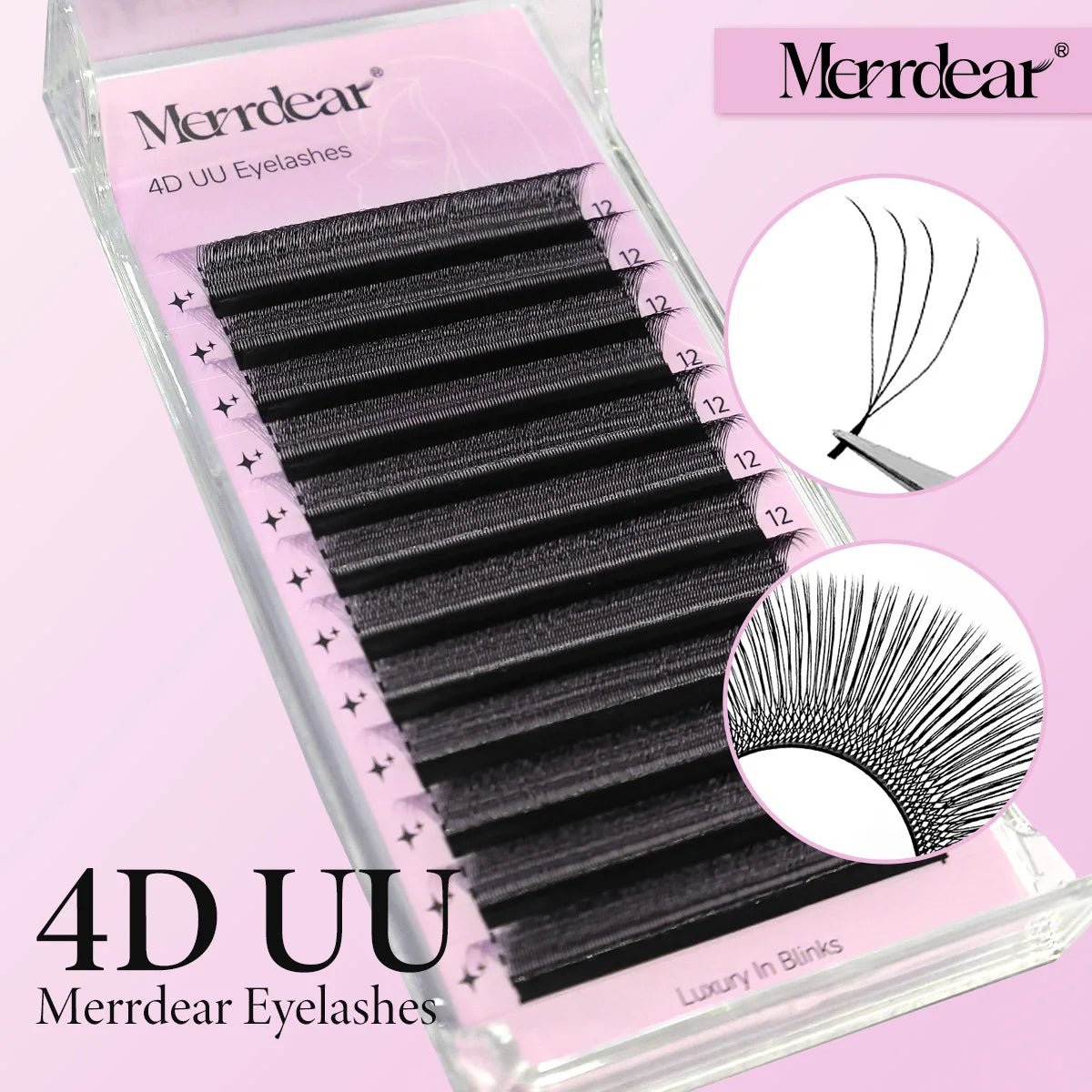 Merrdear 3D/4D/5D/6D U Eyelashes 8-15mm Mixed Length U Design Without Scattering Roots Extensiones De Pestanas for Beauty Makeup - PrimeNest