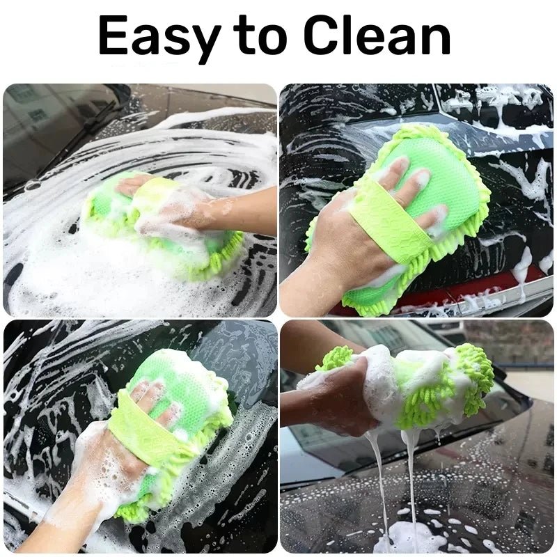 Microfiber Car Washer Sponge Cleaning Car Care Detailing Brushes Washing Towel Auto Gloves Styling Accessories - PrimeNest