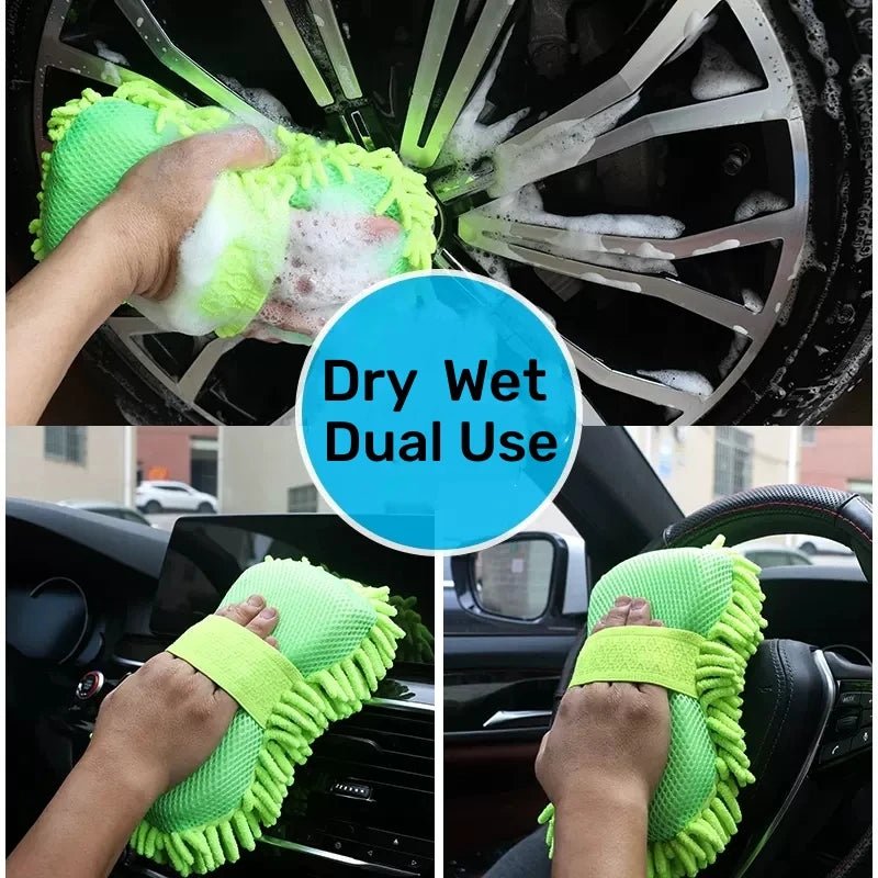 Microfiber Car Washer Sponge Cleaning Car Care Detailing Brushes Washing Towel Auto Gloves Styling Accessories - PrimeNest