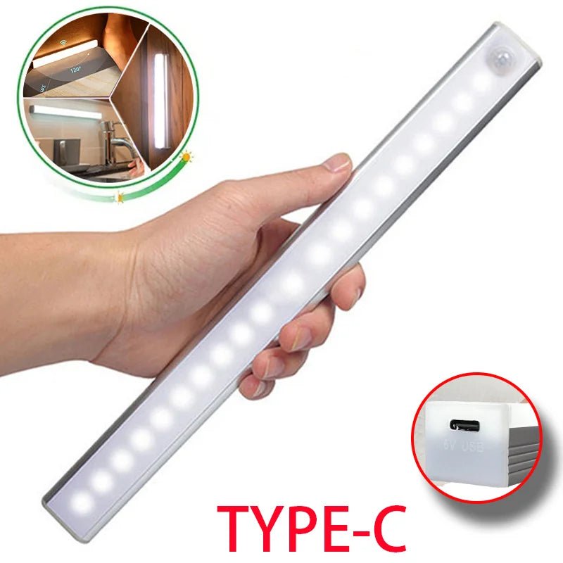 Motion Sensor Light Wireless LED Night Light Type C Rechargeable Light Cabinet Wardrobe Lamp Staircase Backlight For Kitchen LED - PrimeNest