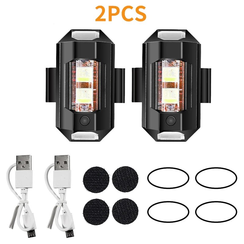 Motorcycle Light Drone Strobe Light 7 Color Mini USB LED Anti-Collision Bike Aircraft Night Flying Flashing Warning Signal Light - PrimeNest