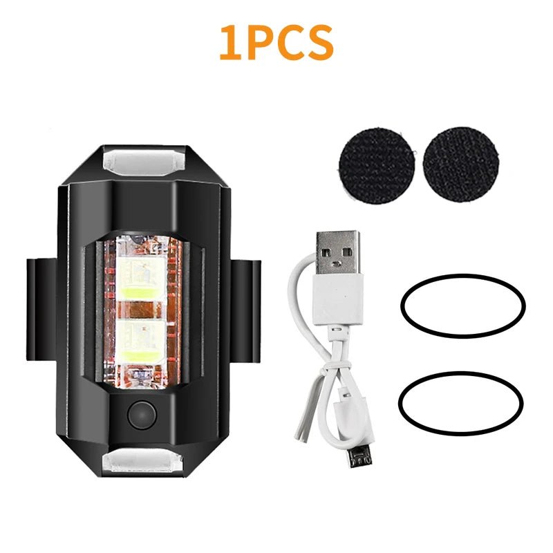 Motorcycle Light Drone Strobe Light 7 Color Mini USB LED Anti-Collision Bike Aircraft Night Flying Flashing Warning Signal Light - PrimeNest