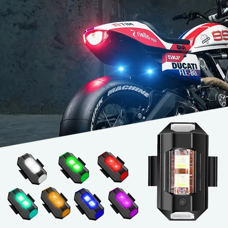 Motorcycle Light Drone Strobe Light 7 Color Mini USB LED Anti-Collision Bike Aircraft Night Flying Flashing Warning Signal Light - PrimeNest