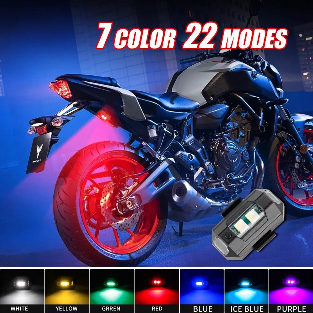 Motorcycle Light Drone Strobe Light 7 Color Mini USB LED Anti-Collision Bike Aircraft Night Flying Flashing Warning Signal Light - PrimeNest
