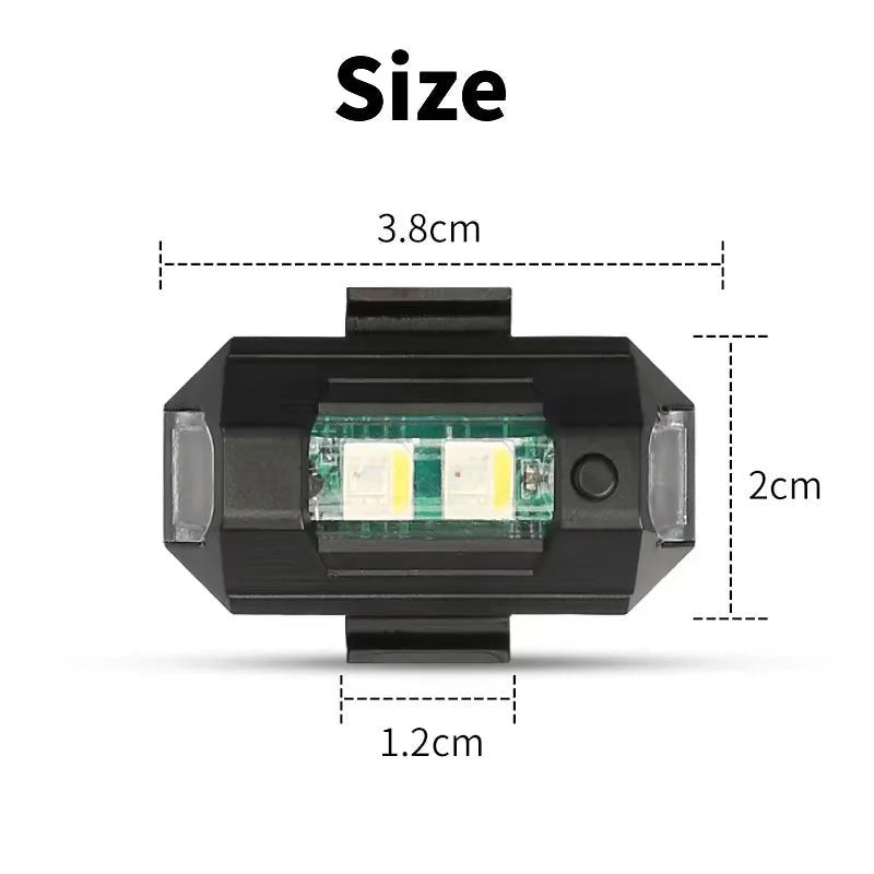 Motorcycle Light Drone Strobe Light 7 Color Mini USB LED Anti-Collision Bike Aircraft Night Flying Flashing Warning Signal Light - PrimeNest