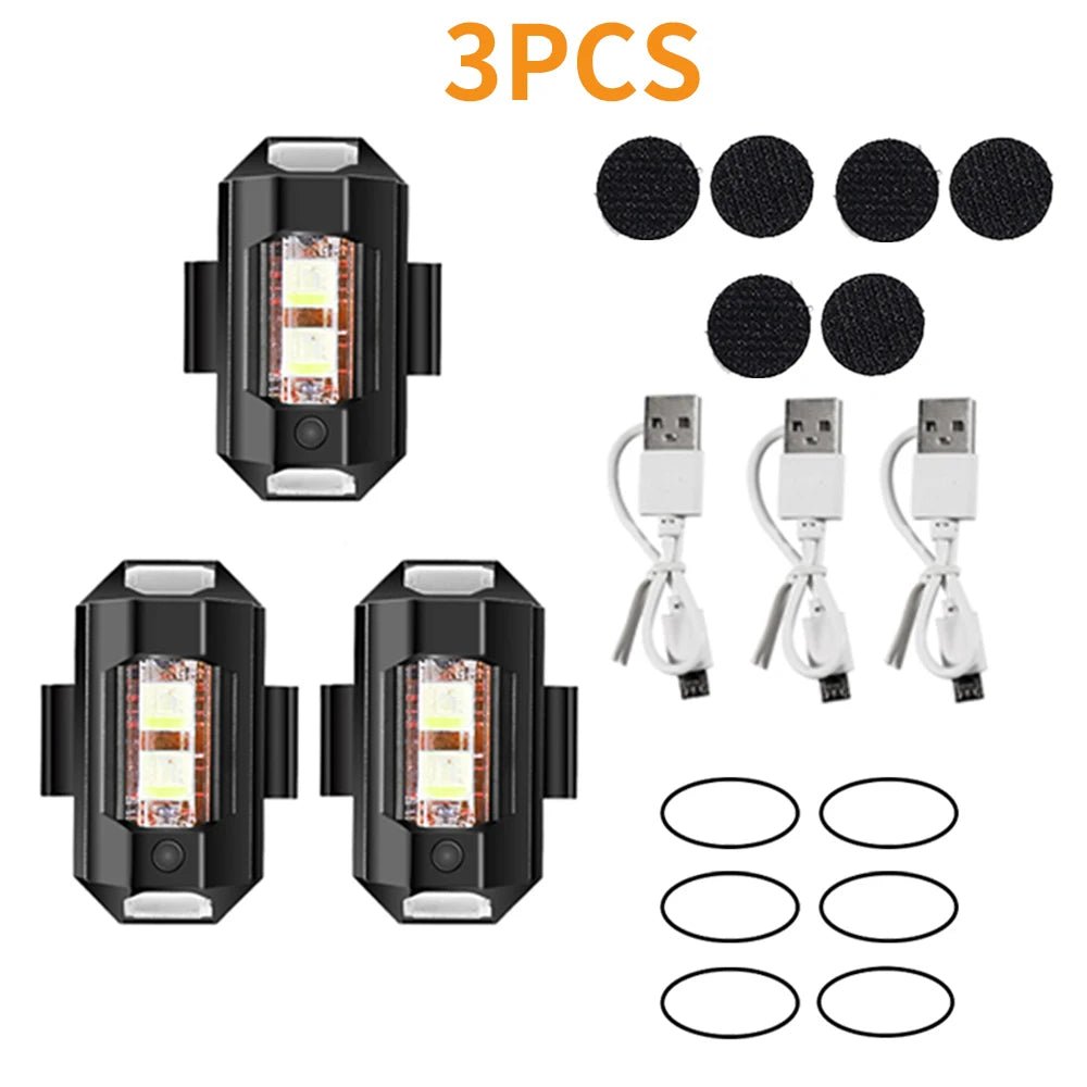 Motorcycle Light Drone Strobe Light 7 Color Mini USB LED Anti-Collision Bike Aircraft Night Flying Flashing Warning Signal Light - PrimeNest