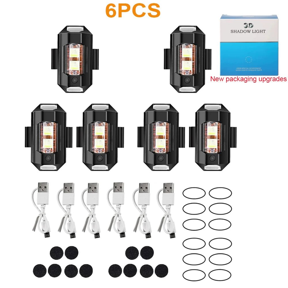 Motorcycle Light Drone Strobe Light 7 Color Mini USB LED Anti-Collision Bike Aircraft Night Flying Flashing Warning Signal Light - PrimeNest