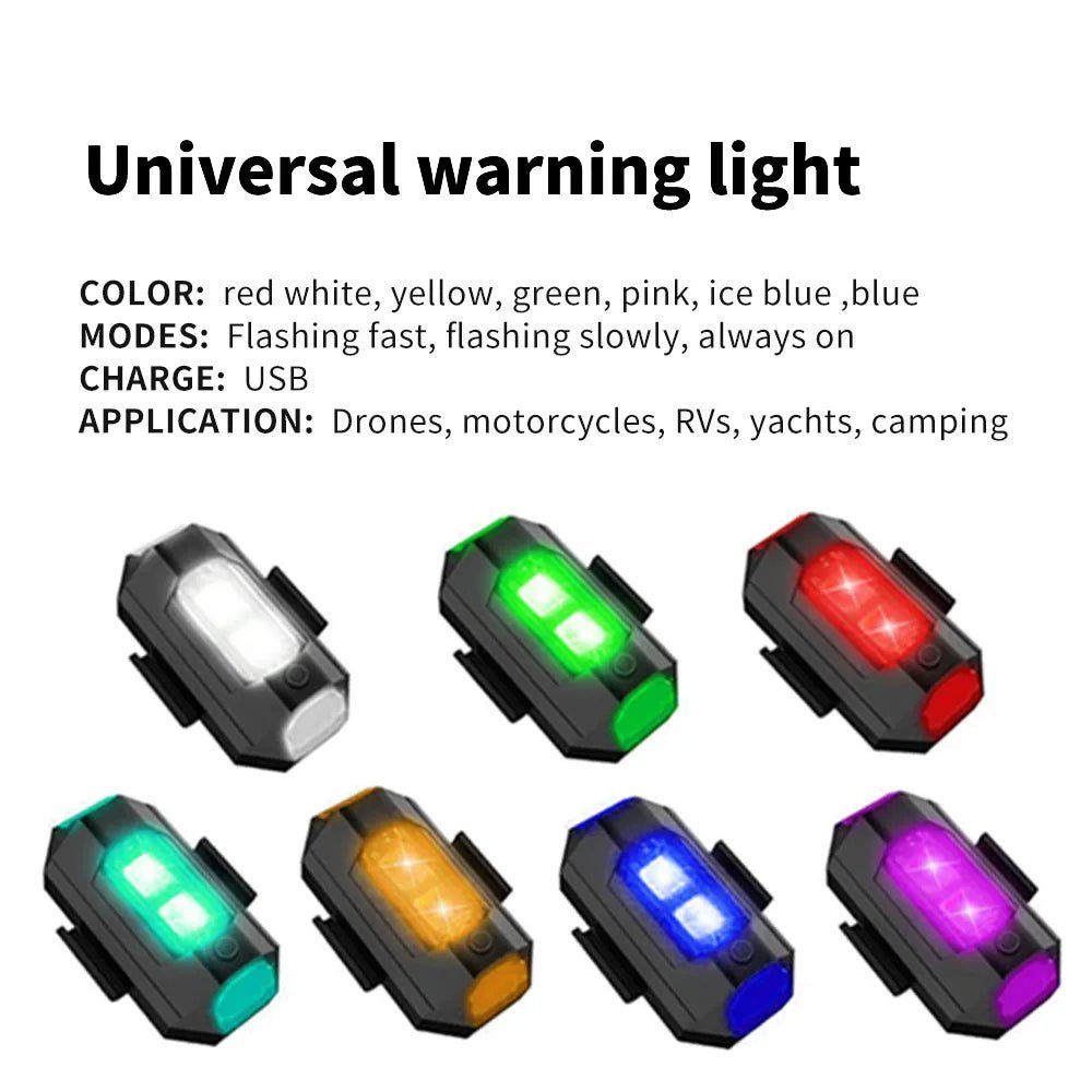 Motorcycle Light Drone Strobe Light 7 Color Mini USB LED Anti-Collision Bike Aircraft Night Flying Flashing Warning Signal Light - PrimeNest