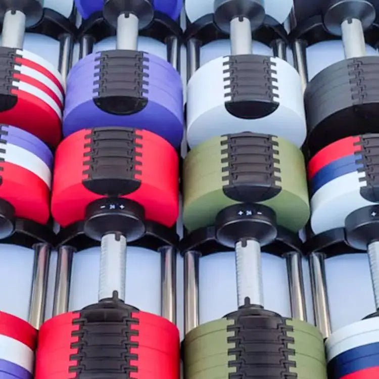 Multi-Color Adjustable Dumbbell Set, 2KG(5LB) or 4KG(9LB) Increment, Up to 50KG(110LB), Fast Adjustable Dumbbells for Home Gym - PrimeNest