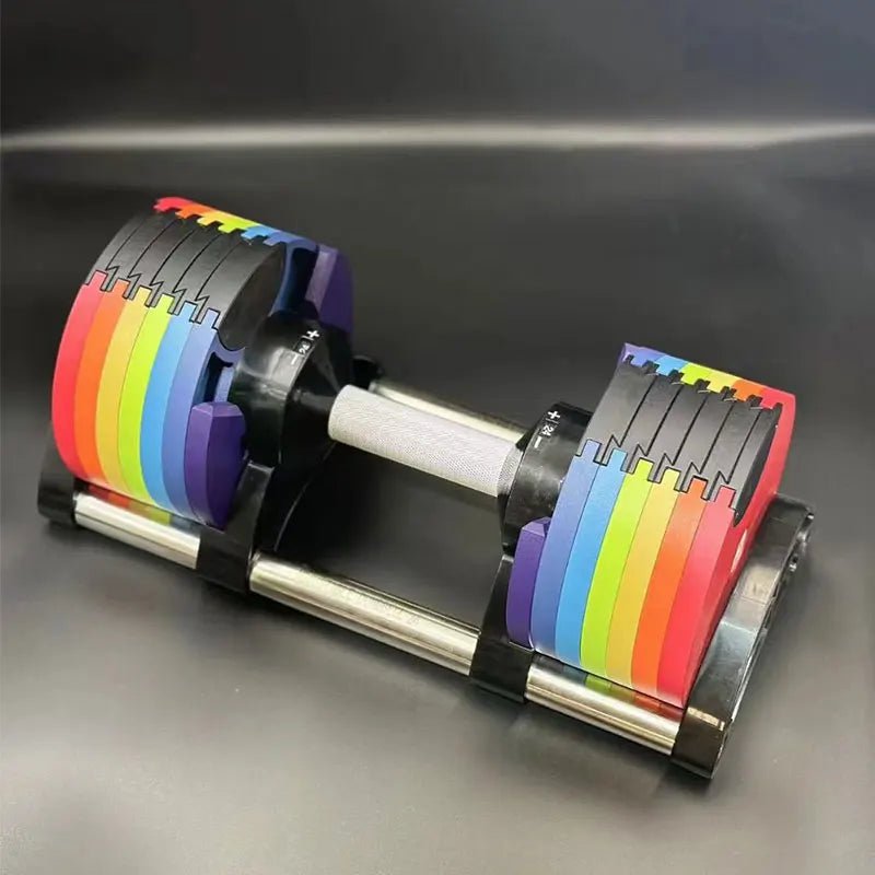 Multi-Color Adjustable Dumbbell Set, 2KG(5LB) or 4KG(9LB) Increment, Up to 50KG(110LB), Fast Adjustable Dumbbells for Home Gym - PrimeNest