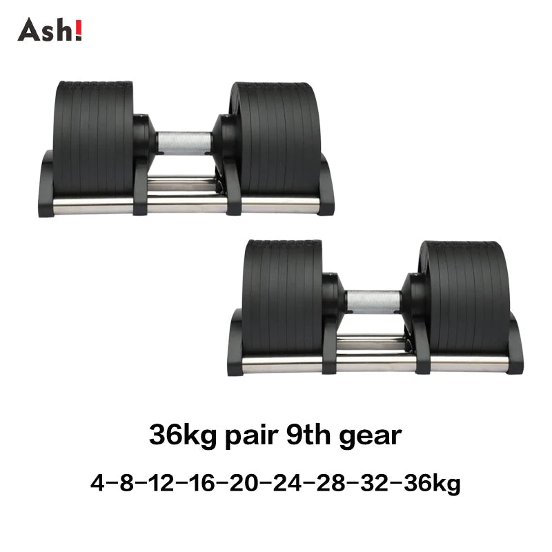Multi-Color Adjustable Dumbbell Set, 2KG(5LB) or 4KG(9LB) Increment, Up to 50KG(110LB), Fast Adjustable Dumbbells for Home Gym - PrimeNest