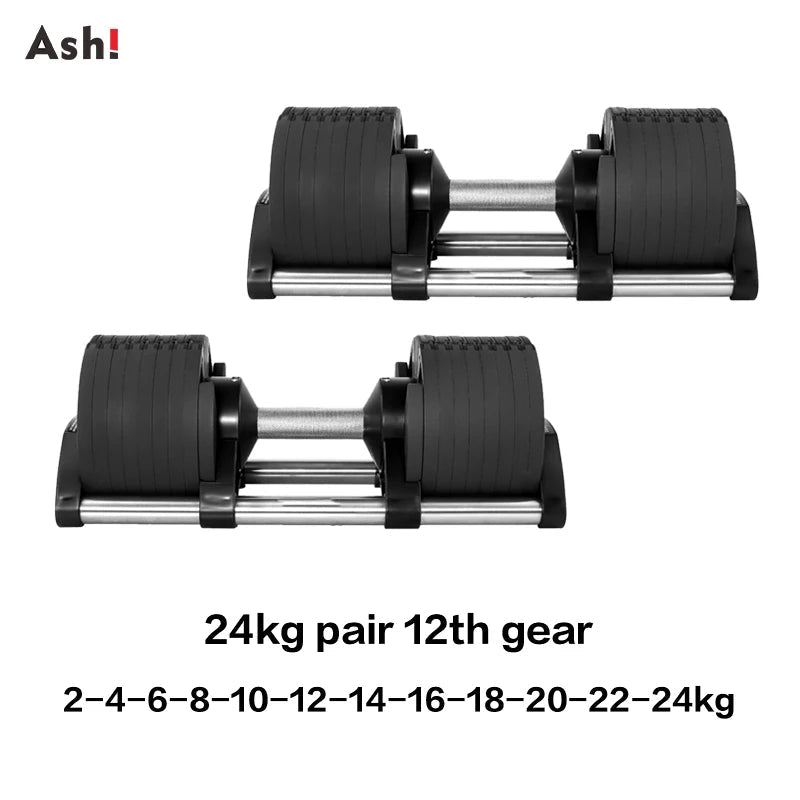 Multi-Color Adjustable Dumbbell Set, 2KG(5LB) or 4KG(9LB) Increment, Up to 50KG(110LB), Fast Adjustable Dumbbells for Home Gym - PrimeNest
