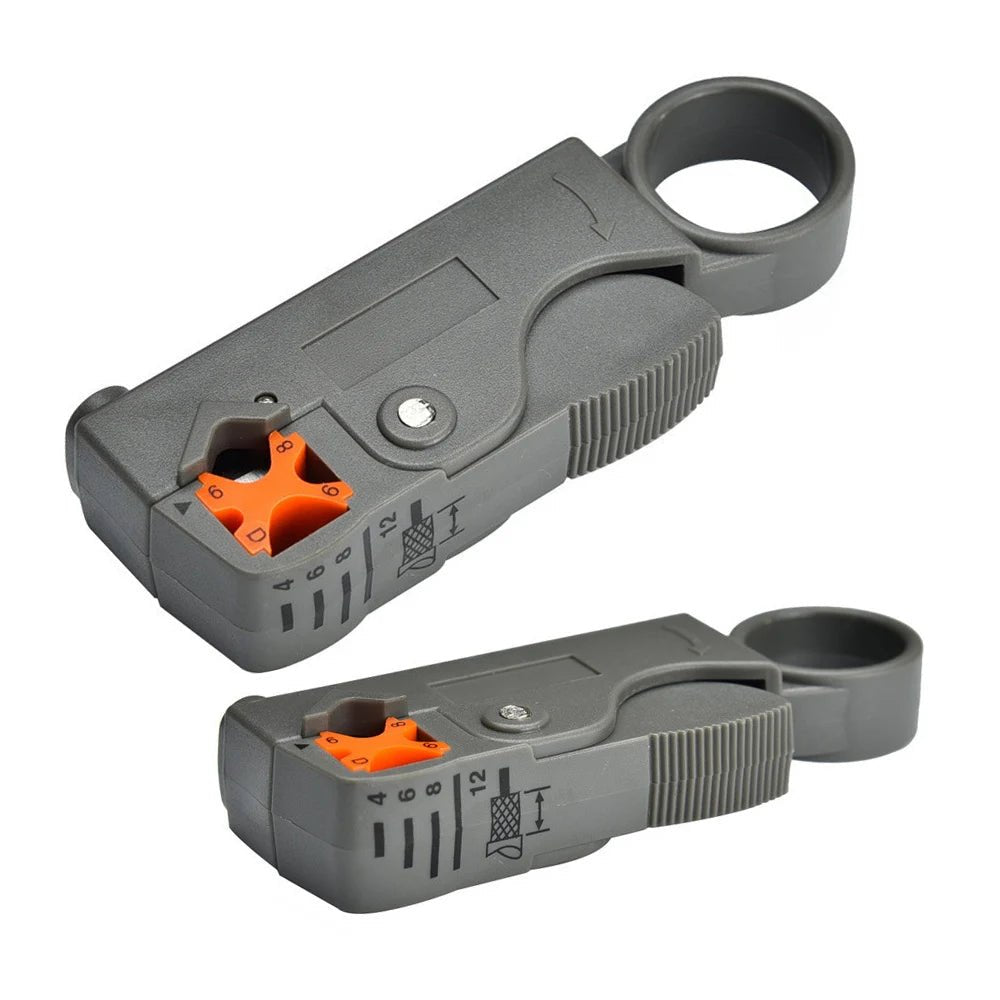 Multifunctional Coaxial Cable Stripper Wire Stripper Network Wire Clipper Video Wire Rotary Peeling Network Tool - PrimeNest