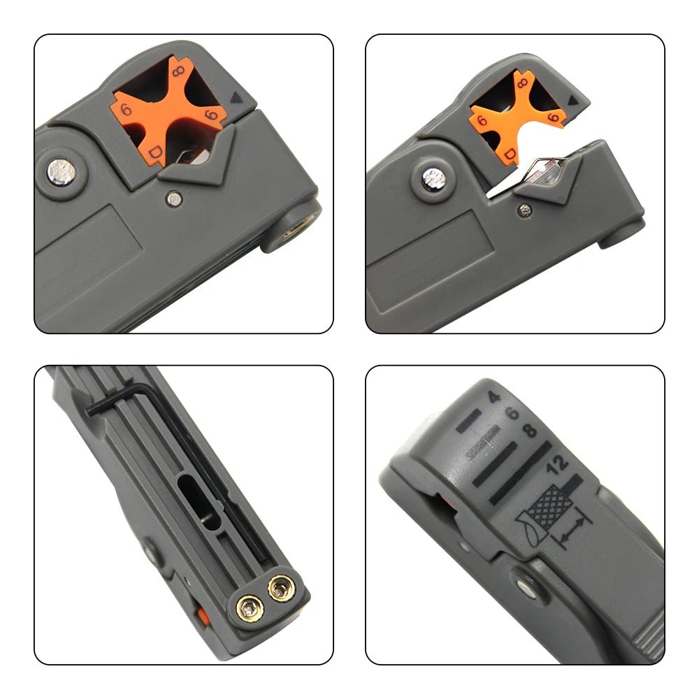 Multifunctional Coaxial Cable Stripper Wire Stripper Network Wire Clipper Video Wire Rotary Peeling Network Tool - PrimeNest