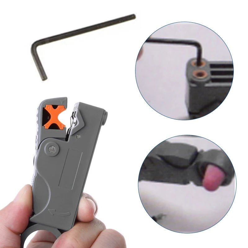 Multifunctional Coaxial Cable Stripper Wire Stripper Network Wire Clipper Video Wire Rotary Peeling Network Tool - PrimeNest