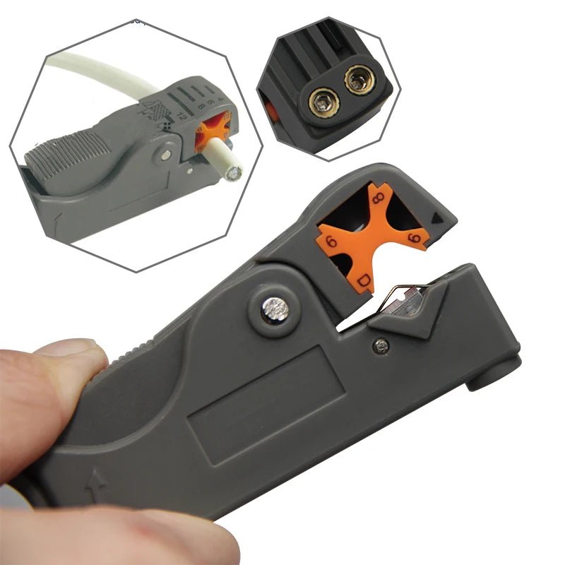 Multifunctional Coaxial Cable Stripper Wire Stripper Network Wire Clipper Video Wire Rotary Peeling Network Tool - PrimeNest