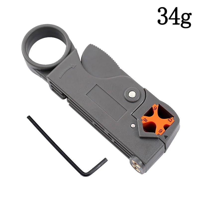 Multifunctional Coaxial Cable Stripper Wire Stripper Network Wire Clipper Video Wire Rotary Peeling Network Tool - PrimeNest