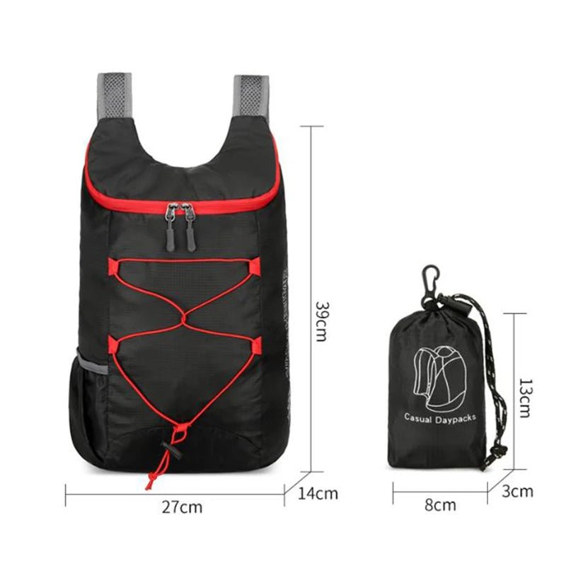 Multifunctional Outdoor Folding Backpack High Density Lightweight Waterproof Nylon Fabric Sports Bag for Camping Hiking Travel - PrimeNest