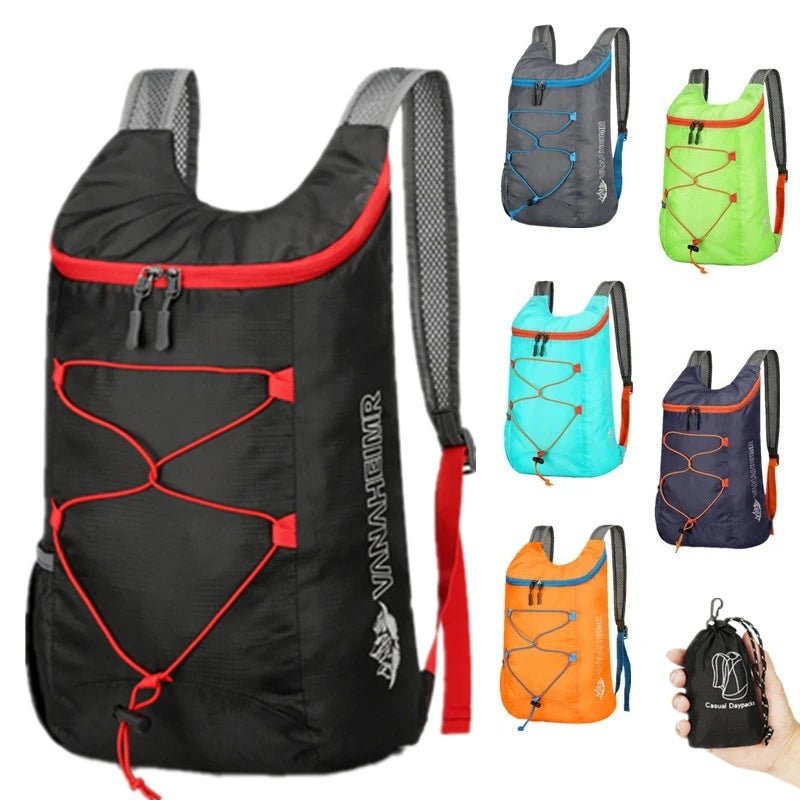 Multifunctional Outdoor Folding Backpack High Density Lightweight Waterproof Nylon Fabric Sports Bag for Camping Hiking Travel - PrimeNest