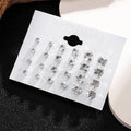 New 12 Pair/Pack White Shiny Wedding Stud Earrings Set For Women Men Crystal Jewelry Accessories Oorbellen Jewelry Earrings - PrimeNest