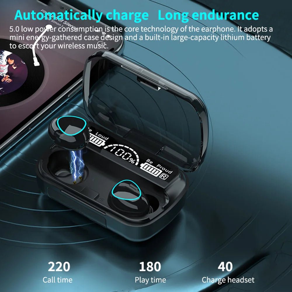 New Arrival M10 Earphone Wireless Headset High Quality Perfect Sound Earbuds Sports Game Music BT Headphone with Power Bank - PrimeNest
