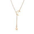 New Simple Moon Star Pendant Choker Necklace Simple Gold Color Alloy Charm Chain Collares Necklace For Women Party Jewelry - PrimeNest
