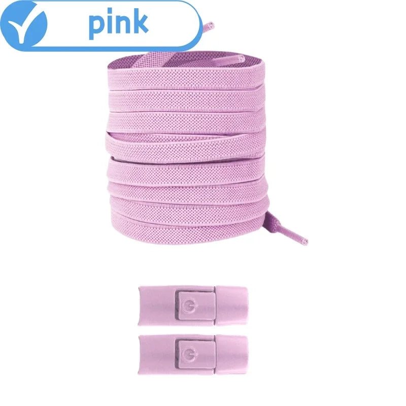 New Without Ties Elastic Laces No Tie Shoe Laces Press Lock Shoelaces Sneaker Kids Adult 8MM Widened Flat Shoelace for Shoes - PrimeNest