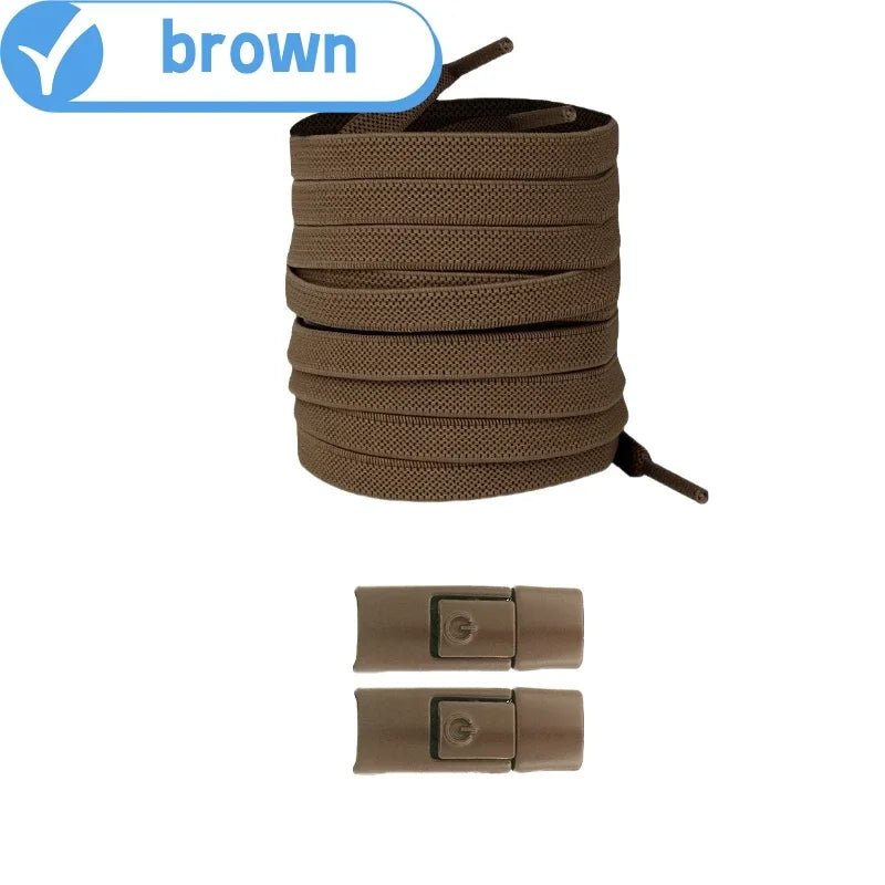 New Without Ties Elastic Laces No Tie Shoe Laces Press Lock Shoelaces Sneaker Kids Adult 8MM Widened Flat Shoelace for Shoes - PrimeNest