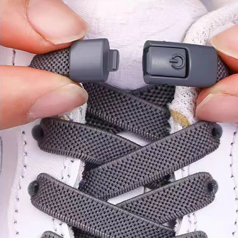 New Without Ties Elastic Laces No Tie Shoe Laces Press Lock Shoelaces Sneaker Kids Adult 8MM Widened Flat Shoelace for Shoes - PrimeNest