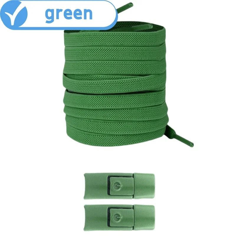 New Without Ties Elastic Laces No Tie Shoe Laces Press Lock Shoelaces Sneaker Kids Adult 8MM Widened Flat Shoelace for Shoes - PrimeNest