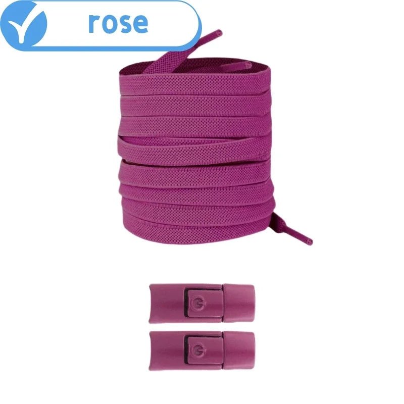 New Without Ties Elastic Laces No Tie Shoe Laces Press Lock Shoelaces Sneaker Kids Adult 8MM Widened Flat Shoelace for Shoes - PrimeNest
