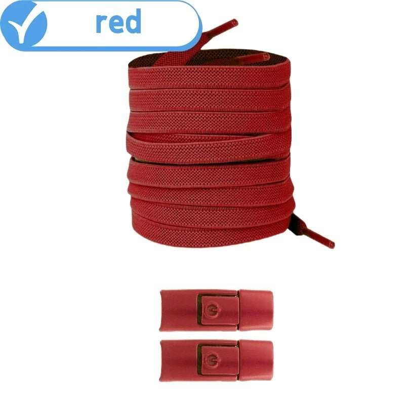New Without Ties Elastic Laces No Tie Shoe Laces Press Lock Shoelaces Sneaker Kids Adult 8MM Widened Flat Shoelace for Shoes - PrimeNest