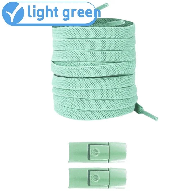 New Without Ties Elastic Laces No Tie Shoe Laces Press Lock Shoelaces Sneaker Kids Adult 8MM Widened Flat Shoelace for Shoes - PrimeNest