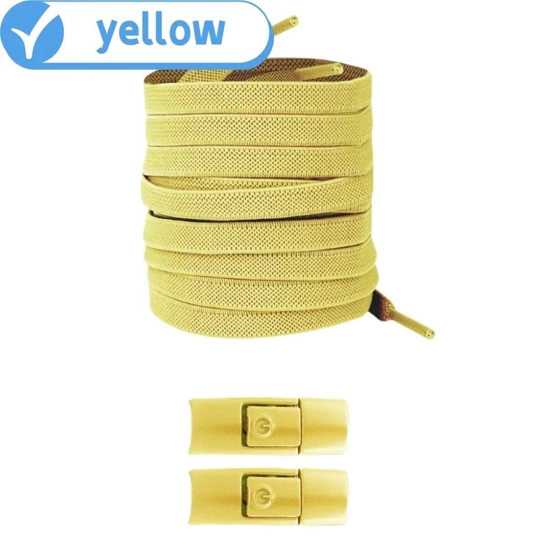 New Without Ties Elastic Laces No Tie Shoe Laces Press Lock Shoelaces Sneaker Kids Adult 8MM Widened Flat Shoelace for Shoes - PrimeNest