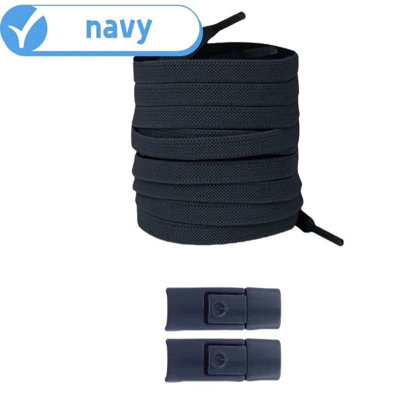 New Without Ties Elastic Laces No Tie Shoe Laces Press Lock Shoelaces Sneaker Kids Adult 8MM Widened Flat Shoelace for Shoes - PrimeNest