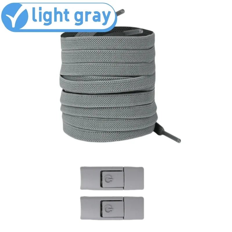 New Without Ties Elastic Laces No Tie Shoe Laces Press Lock Shoelaces Sneaker Kids Adult 8MM Widened Flat Shoelace for Shoes - PrimeNest